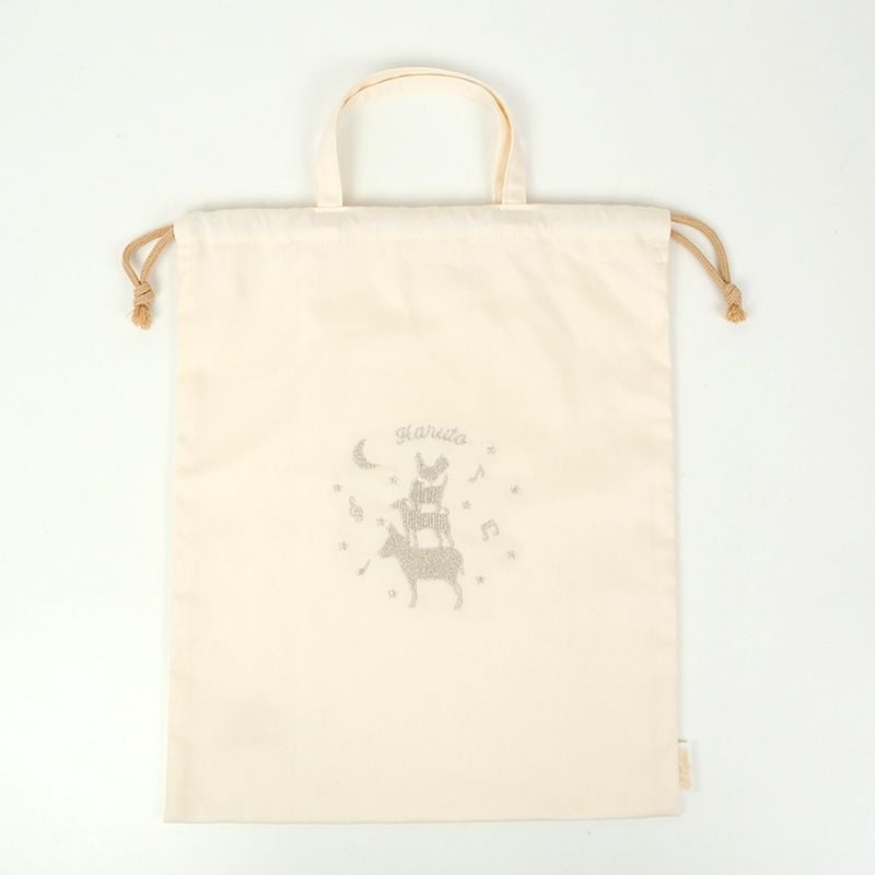 ラフィネ 巾着バッグ(大) レーヴ　ネイビー