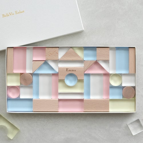 Lumiere Cubes アクリル＆木の積み木 43ピース(日本製)