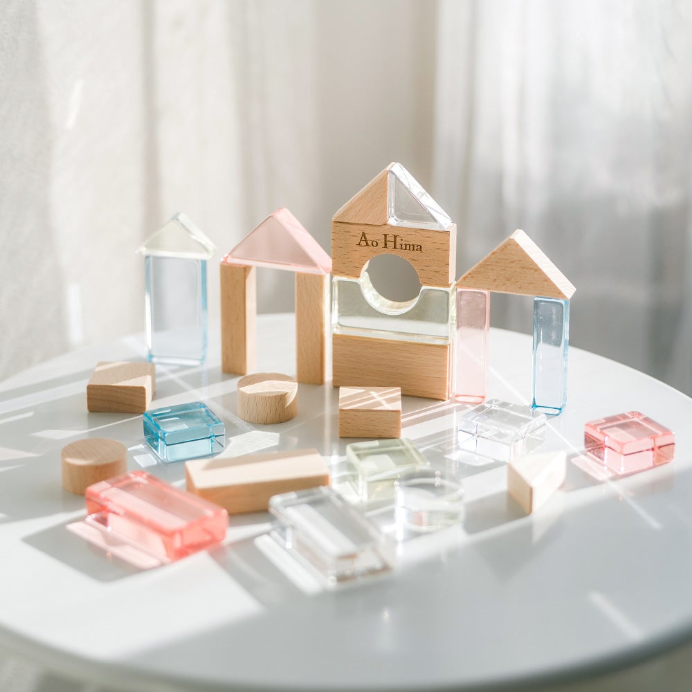Lumiere Cubes アクリル＆木の積み木 26ピース(日本製) | Bellevie Enfant