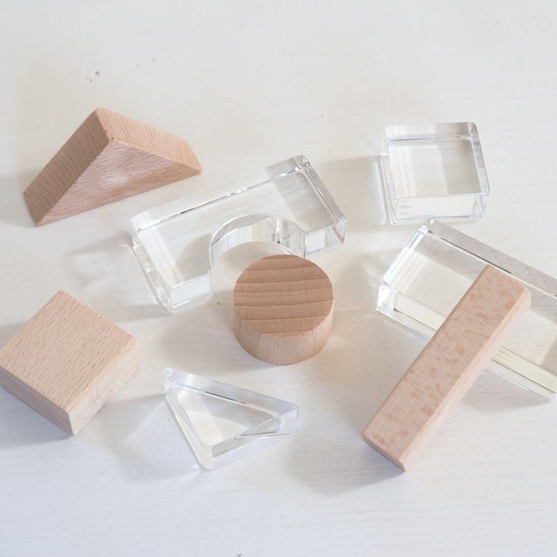 Lumiere Cubes クリアアクリル＆木の積み木 26ピース(日本製