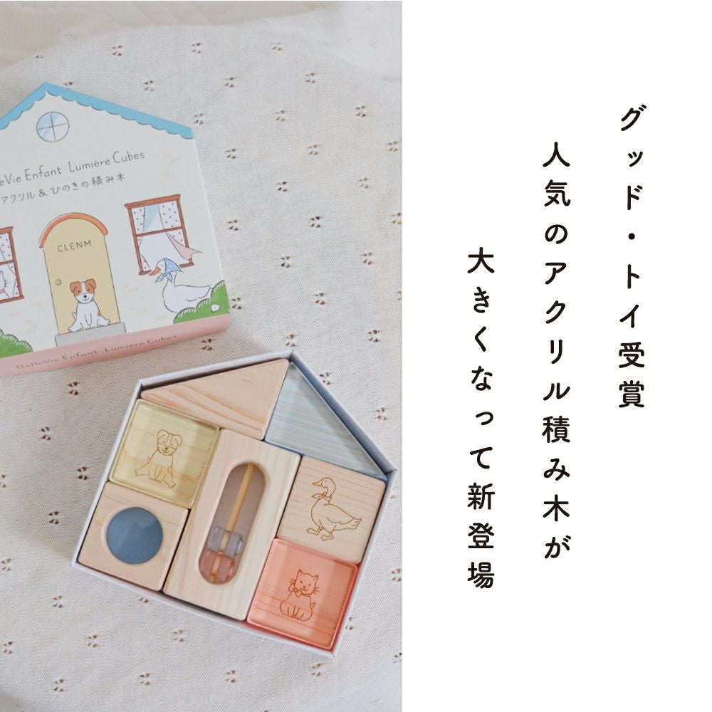 Lumiere Cubes アクリル＆ひのきの積み木(日本製) | Bellevie Enfant