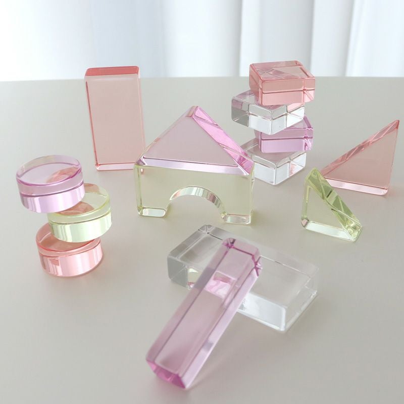 Lumiere Cubes Mimi アクリル＆木の積み木26ピース | Bellevie Enfant