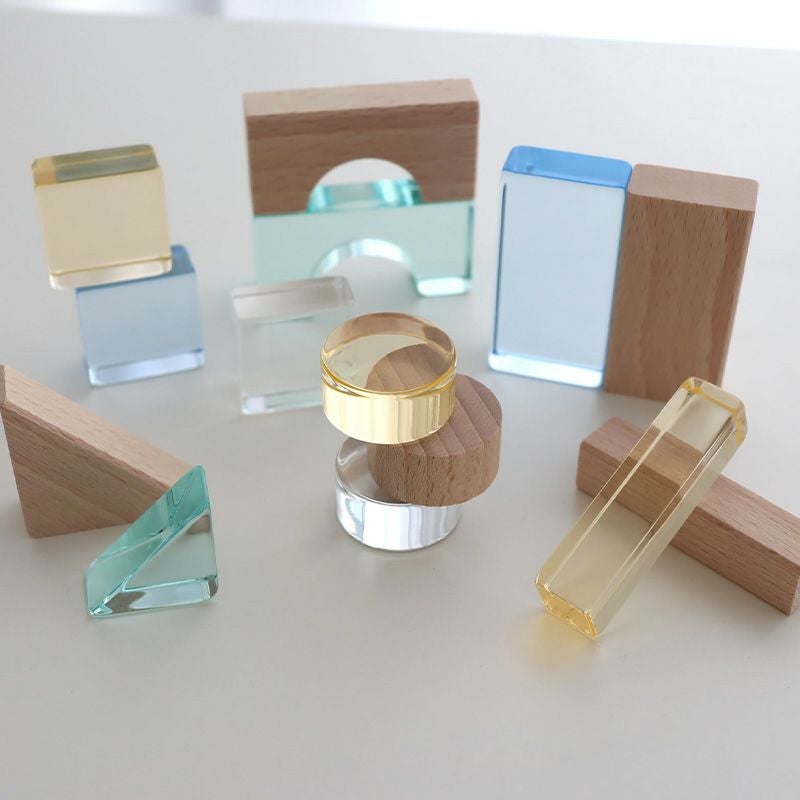 Lumiere Cubes Noah アクリル＆木の積み木26ピース | Bellevie Enfant