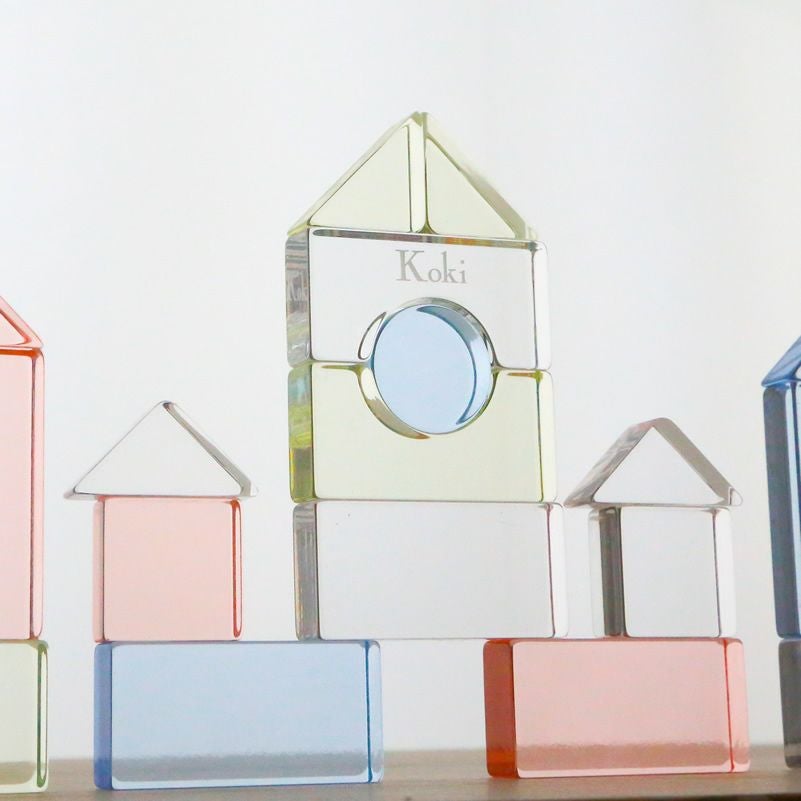 アクリル積み木　シリンダー Lumiere Cubes Noah アクリル積み木26ピース | Bellevie Enfant