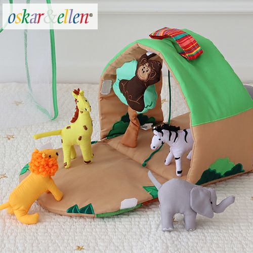 Oskar&Ellen布製身長計ハイチャートワイルドアニマル オスカーアンド