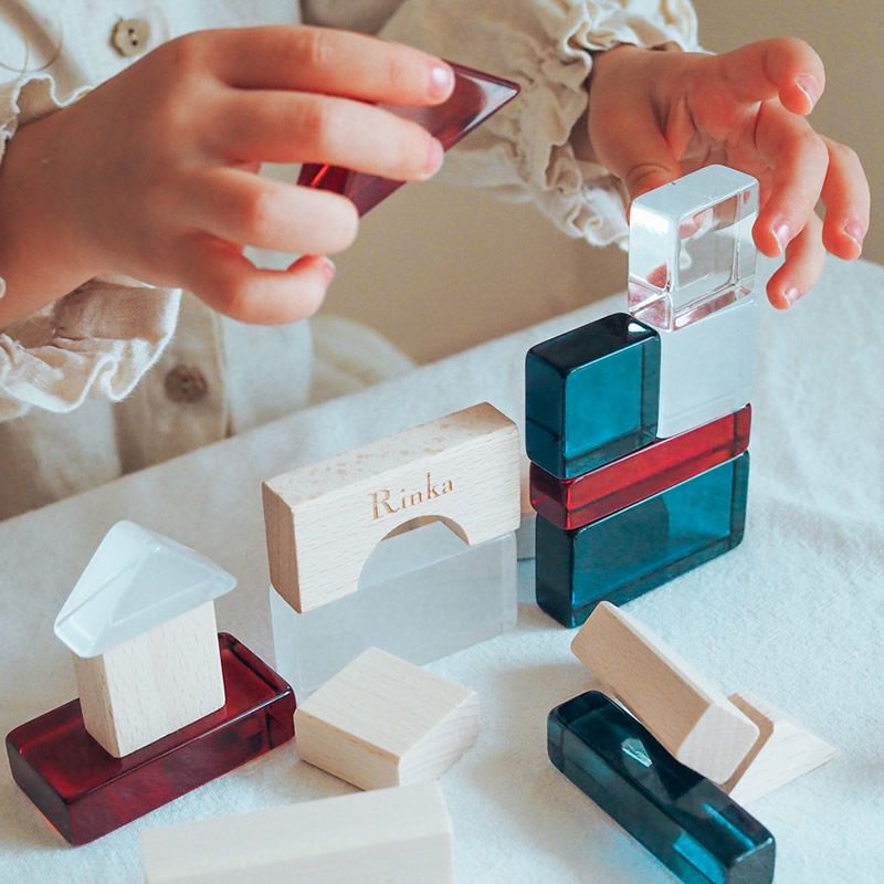 Lumiere Cubes French アクリル&木の積み木 26ピース(日本製