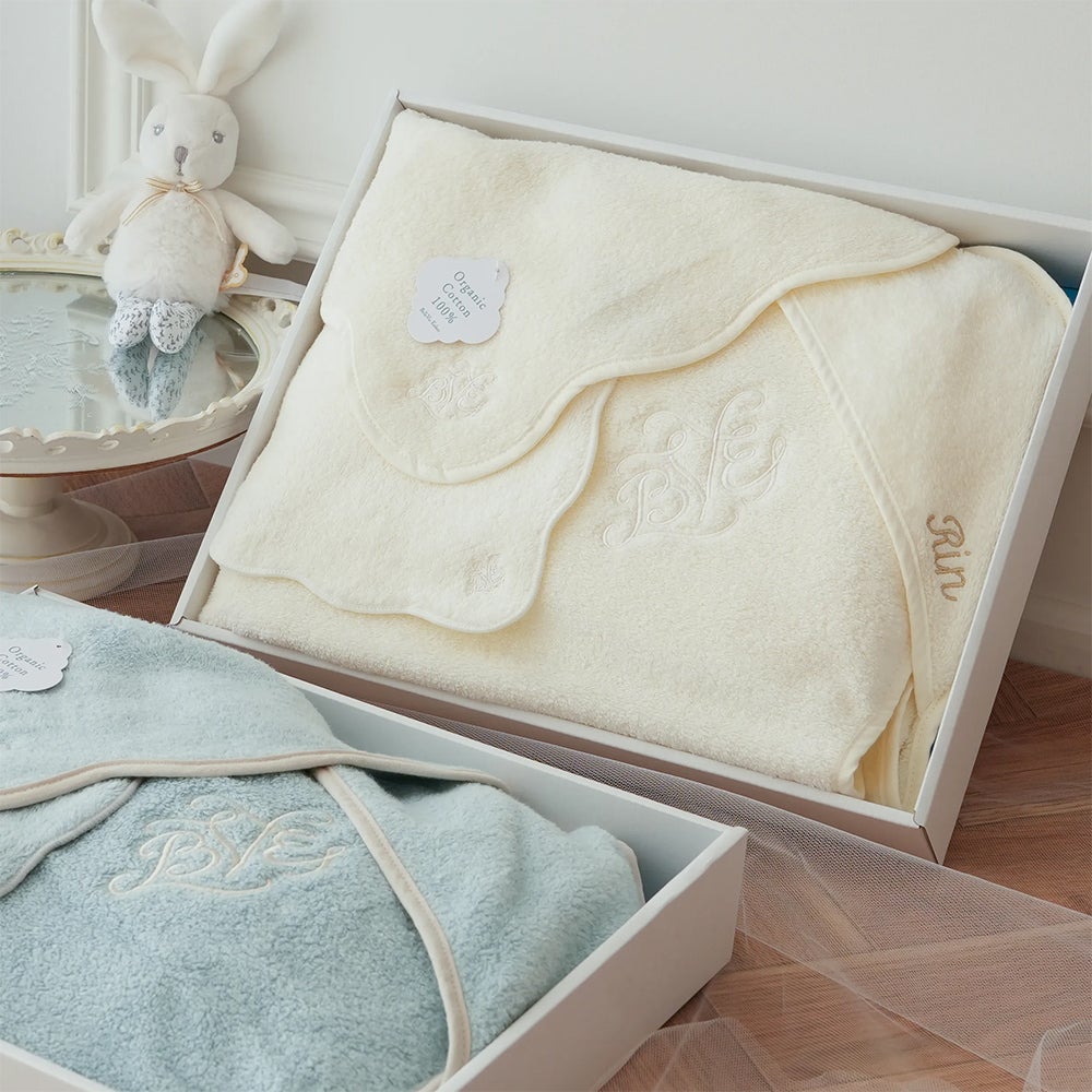 Nuage オーガニックコットン MokuMoku フード付きタオル３点セット